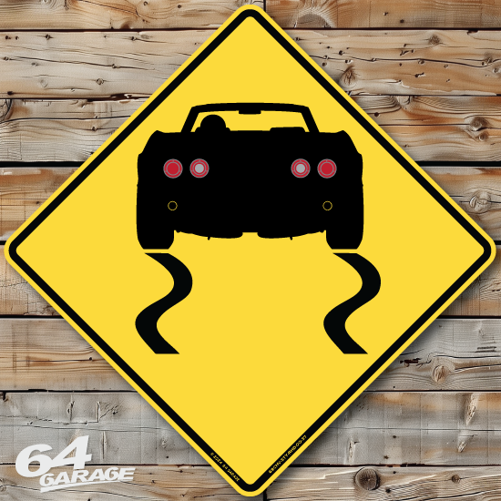 1969 Corvette Small Block Convertible Rear View Sign With Driver