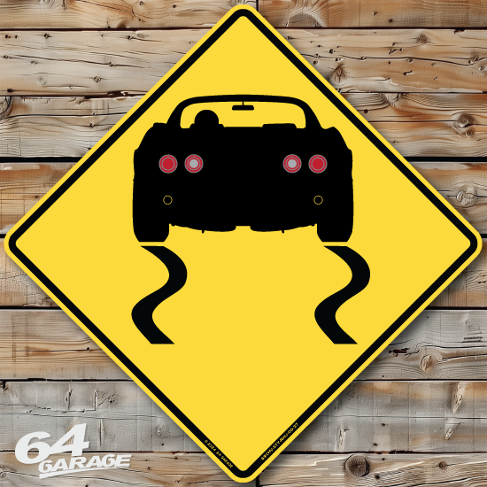 1969 Corvette Small Block Rear View Sign With Driver