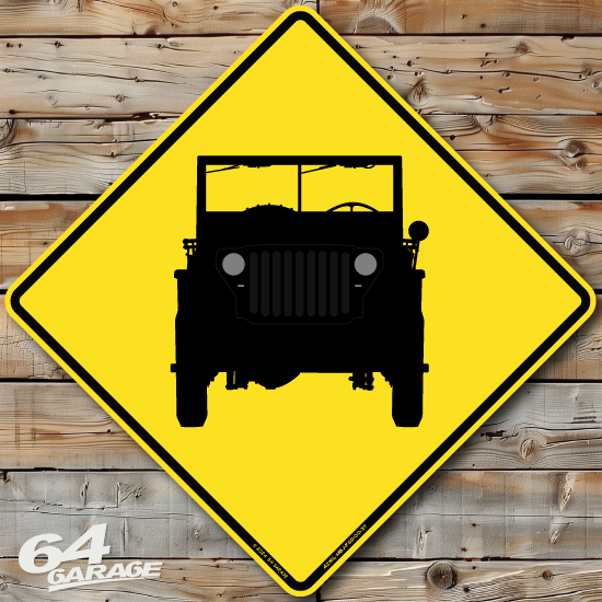 1942 Willys MB Jeep Front View Sign